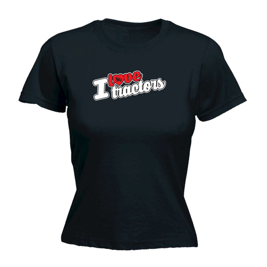 Love Tractors Stencil - Funny Womens T-Shirt Tshirt