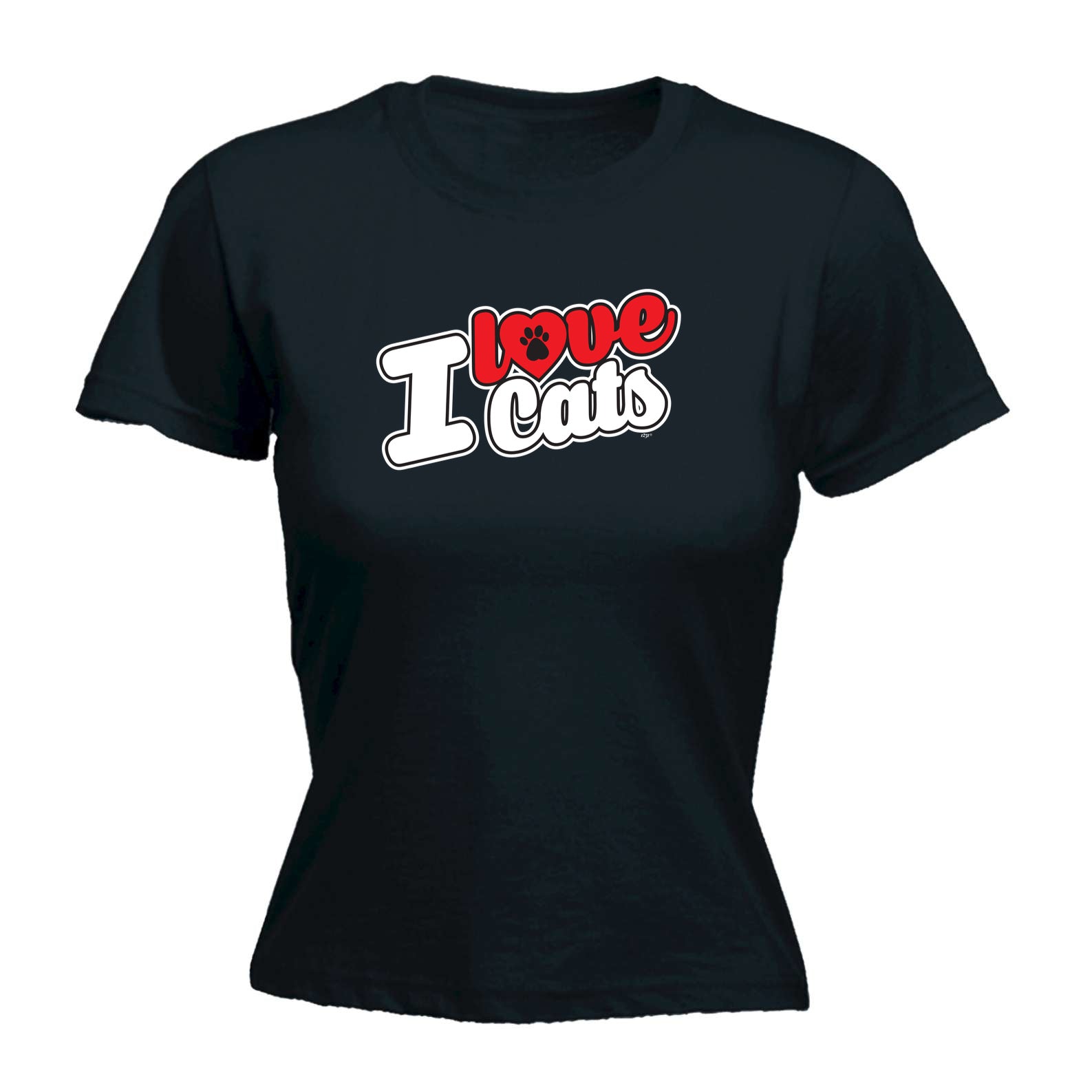 Love Cats Stencil - Funny Womens T-Shirt Tshirt