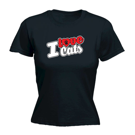 Love Cats Stencil - Funny Womens T-Shirt Tshirt
