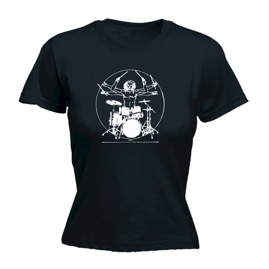 Leonardo Drummer Music White - Funny Womens T-Shirt Tshirt