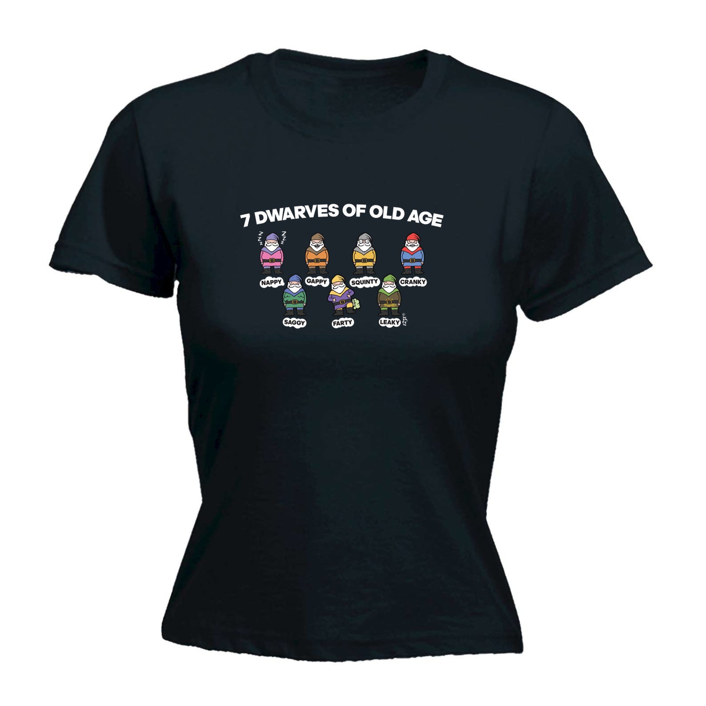 7 Dwarves Of Old Age - Funny Womens T-Shirt Tshirt