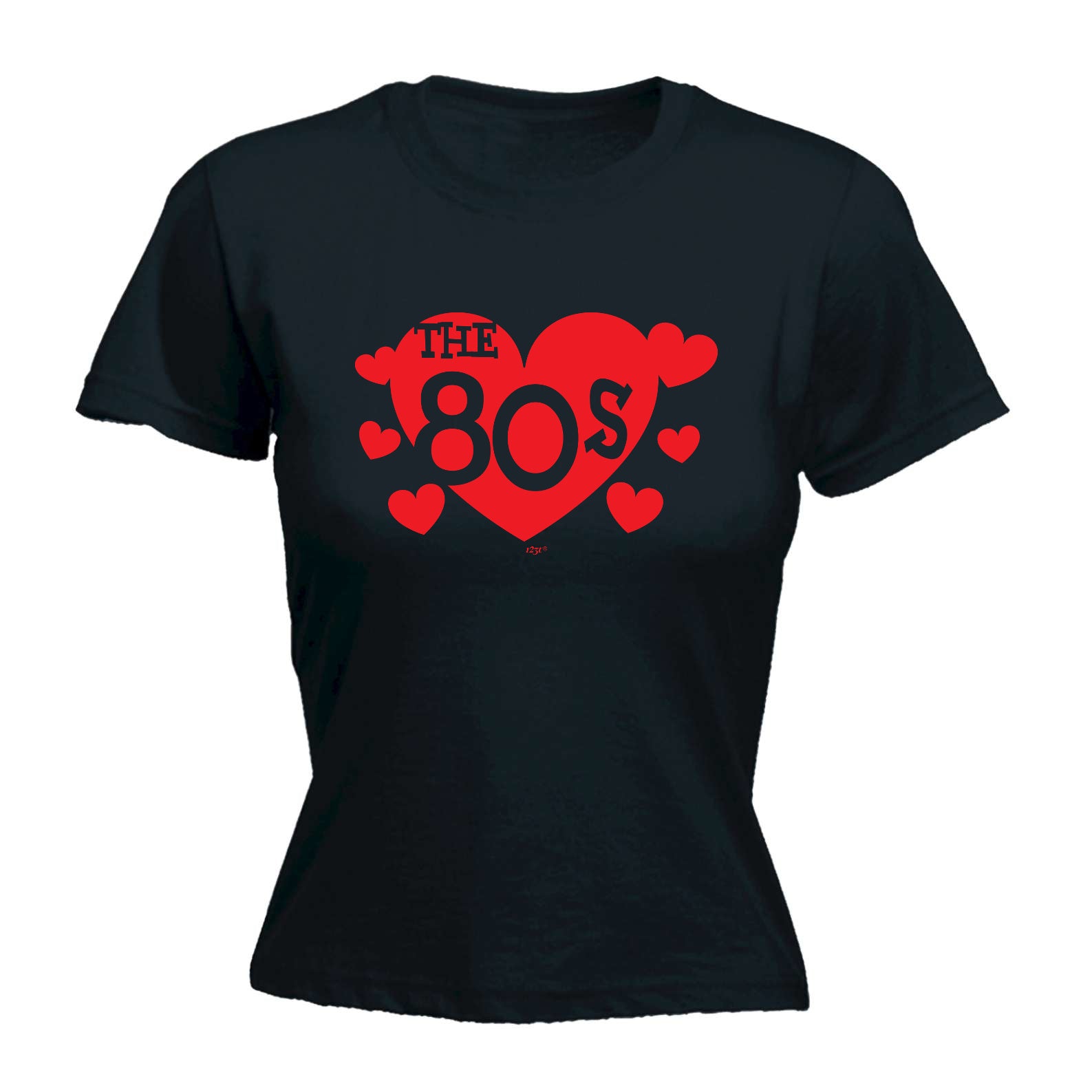 The 80S Red Heart - Funny Womens T-Shirt Tshirt