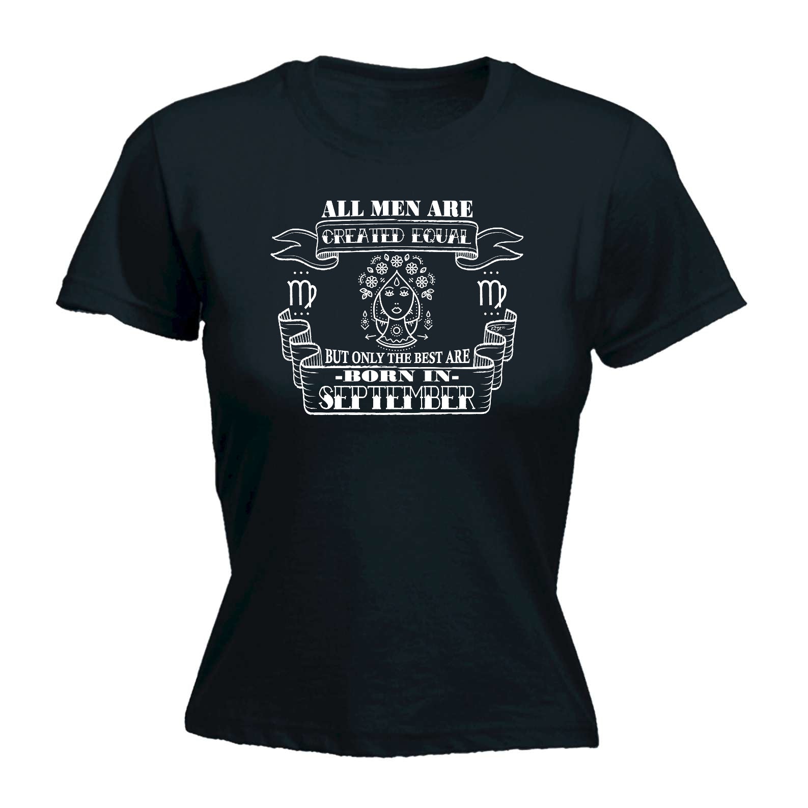 September Virgo Birthday All Men Are Created Equal - Funny Womens T-Shirt Tshirt