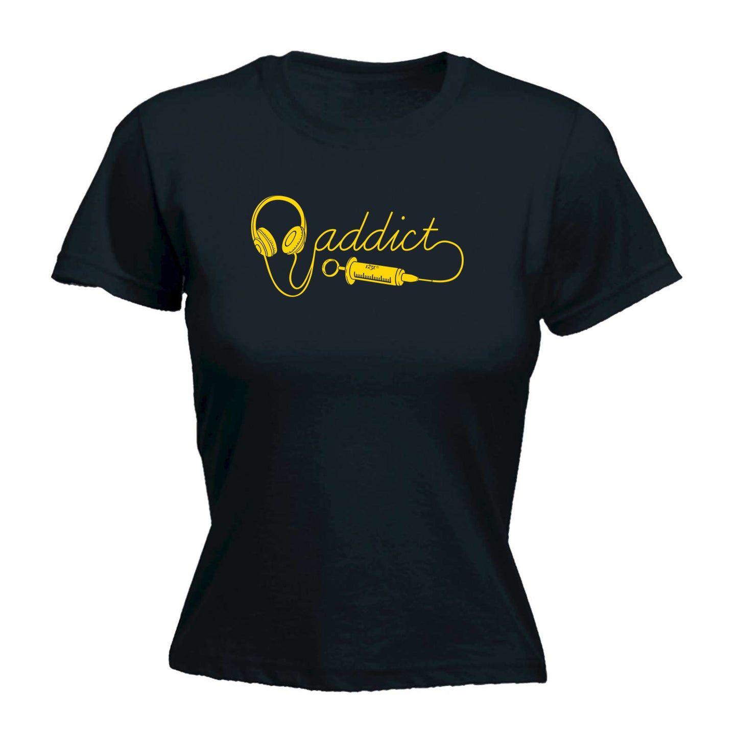 Dj Addict Headphone Head Phones Music - Funny Womens T-Shirt Tshirt