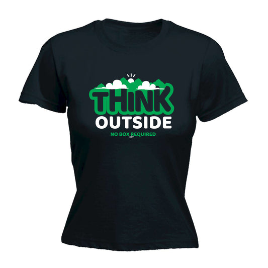 Think Outside No Box Required - Funny Womens T-Shirt Tshirt