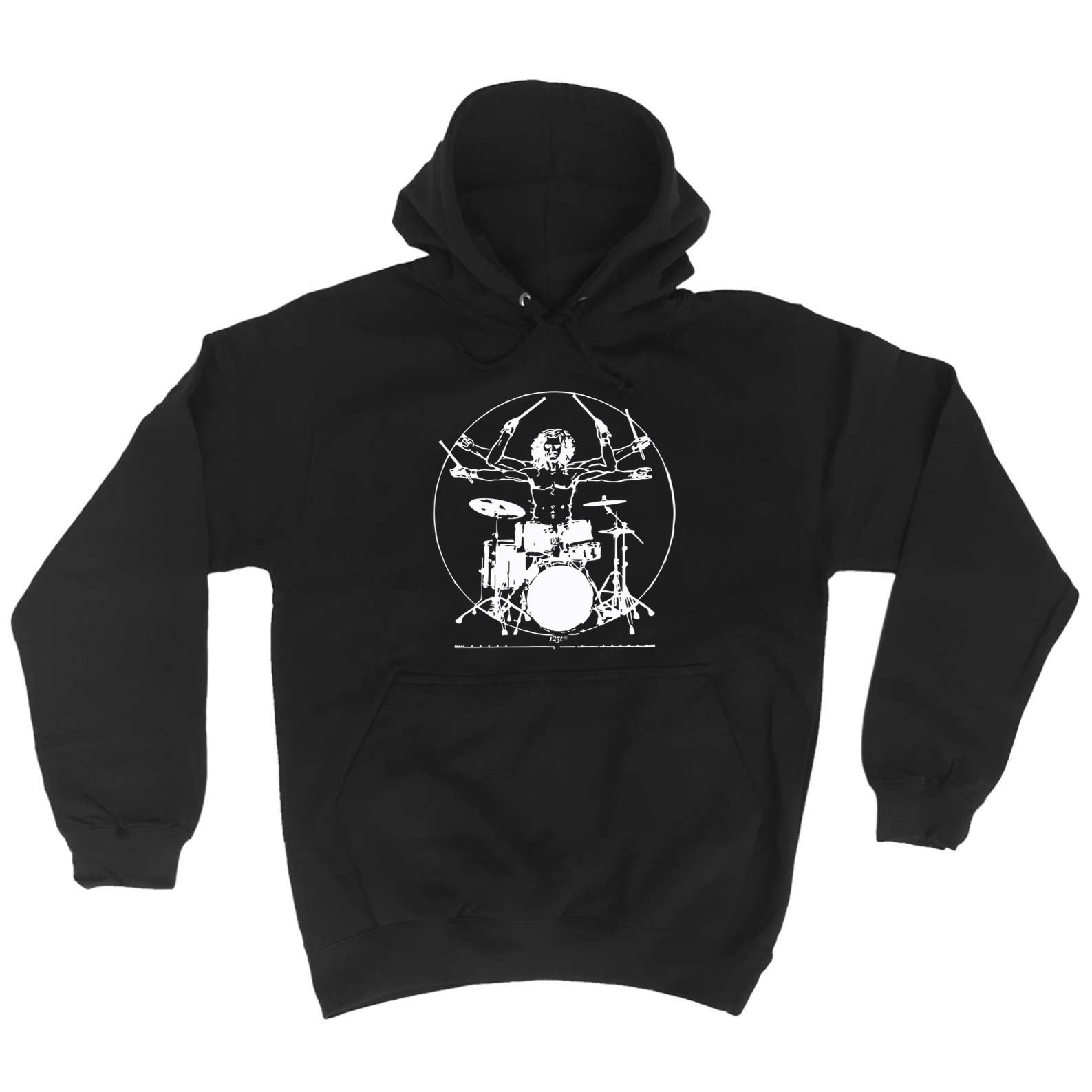 Leonardo Drummer Music White - Funny Hoodies Hoodie