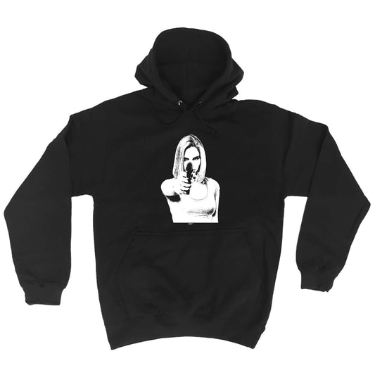 Girl Shooting Blond Gangster - Funny Hoodies Hoodie