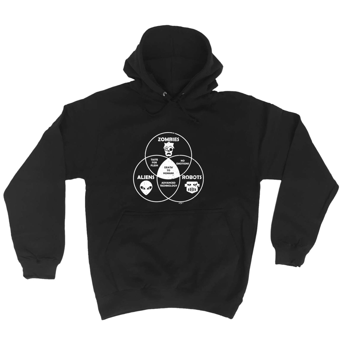 Zombies Aliens Robots - Funny Hoodies Hoodie