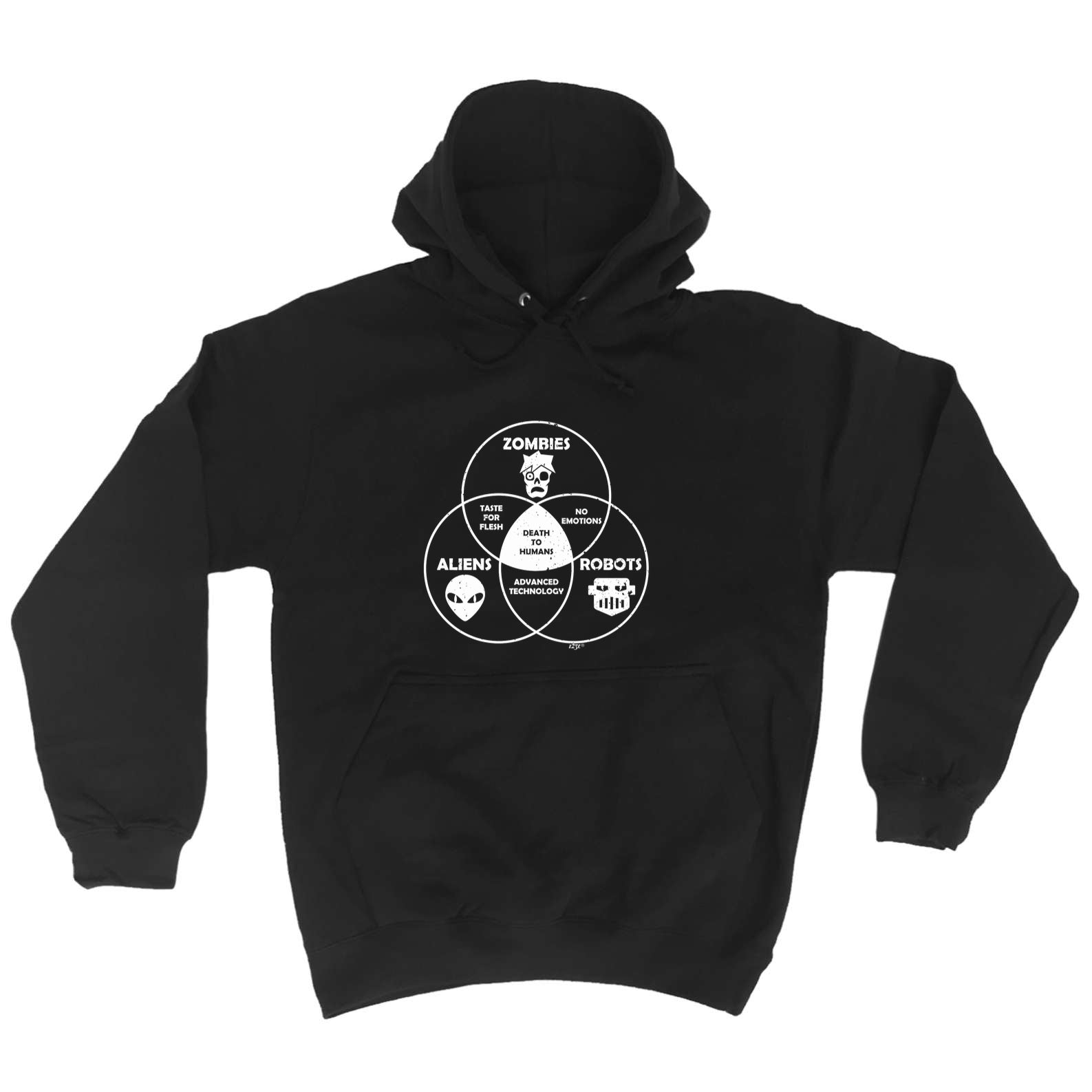 Zombies Aliens Robots - Funny Hoodies Hoodie
