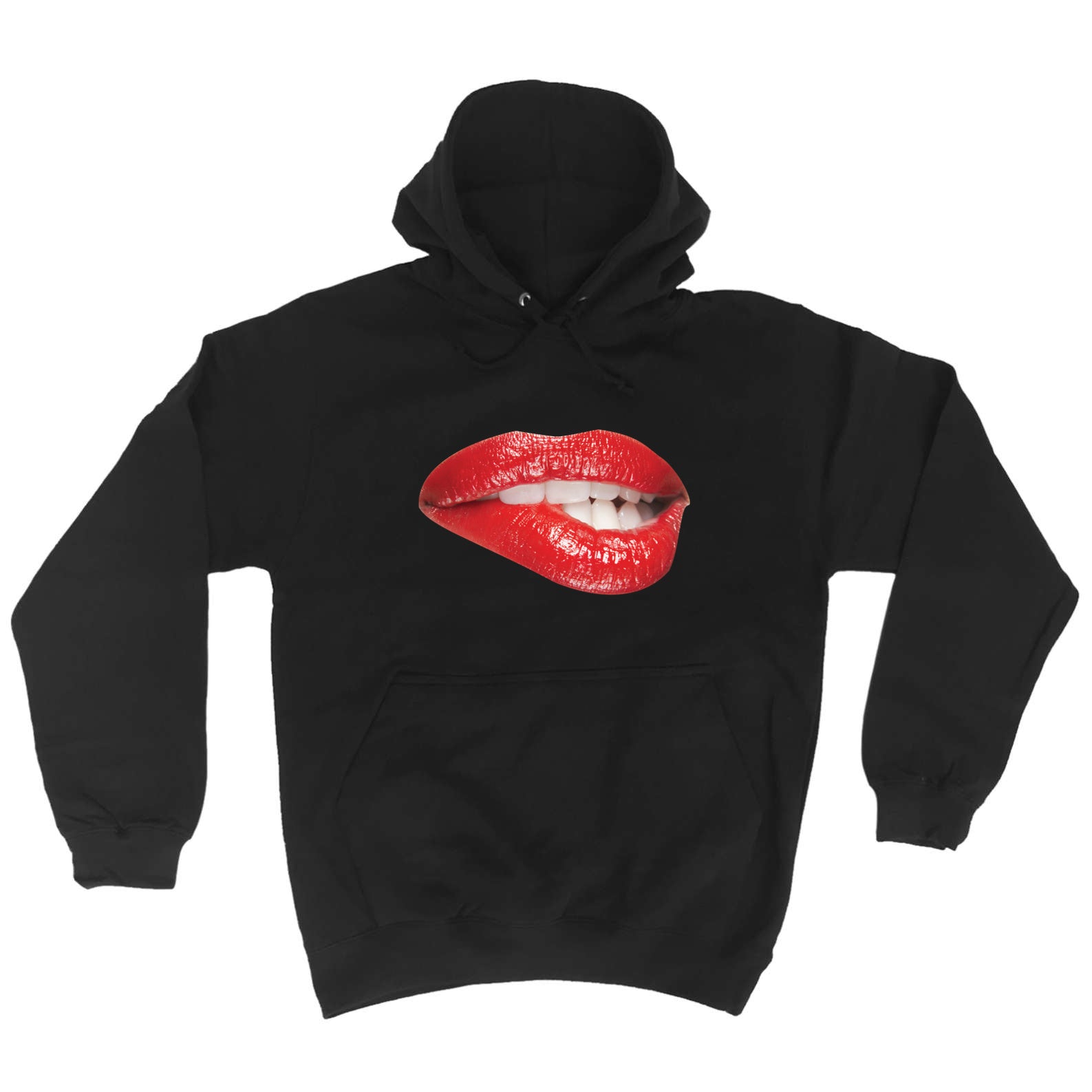 Biting Red Lips - Funny Hoodies Hoodie