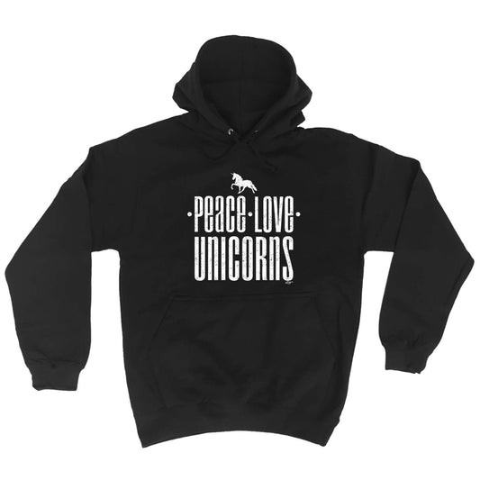 Peace Love Unicorn - Funny Hoodies Hoodie
