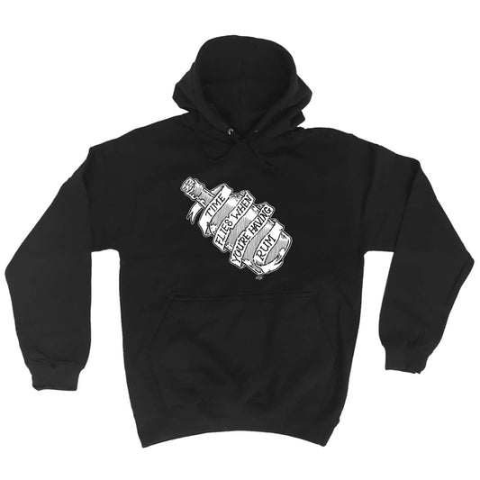 Time Flies When Your Having Rum - Funny Hoodies Hoodie