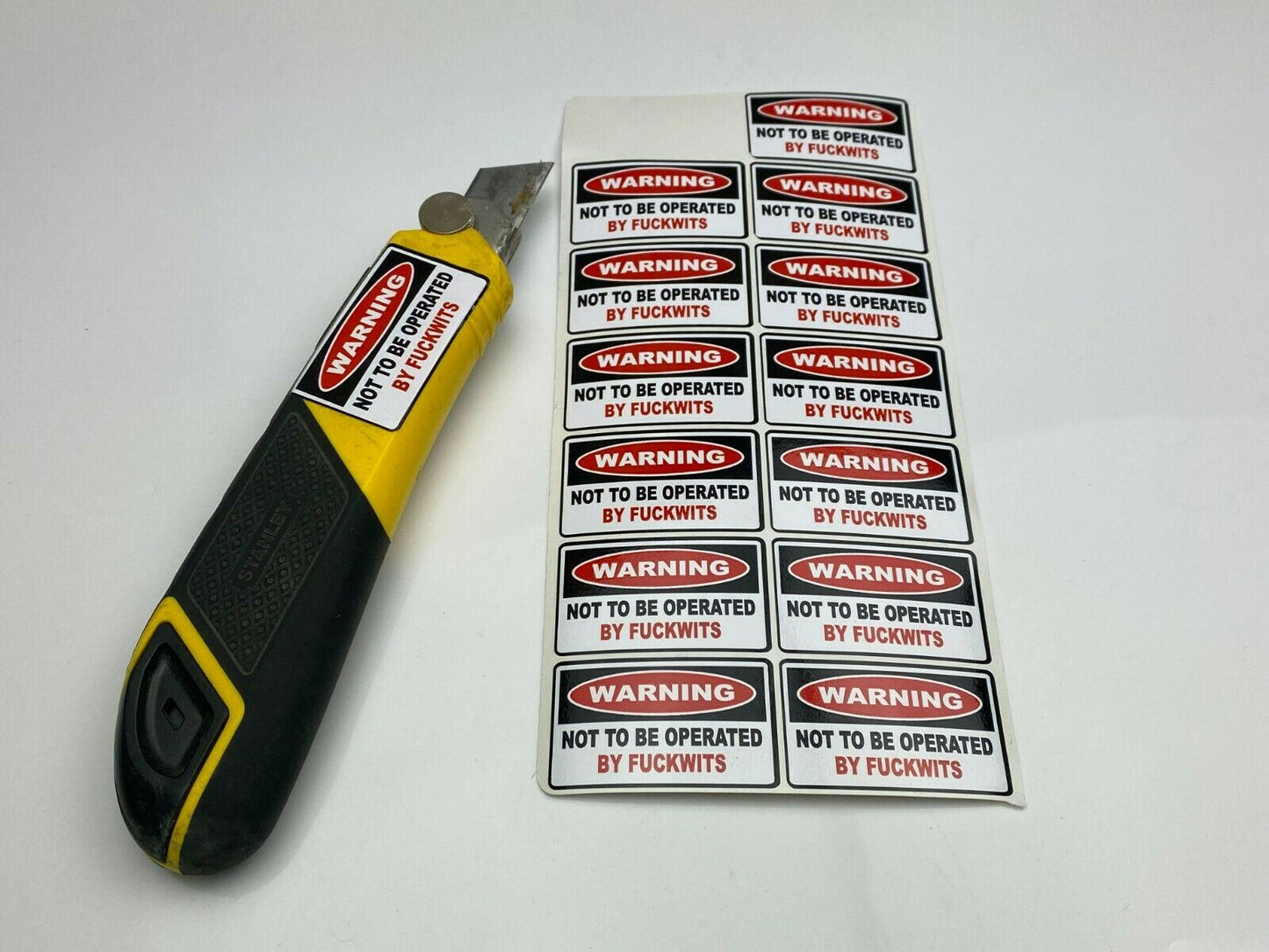 14 x  Funny Tool Stickers Car Novelty Ute boat 4x4 Sticker Warning Not to Be Operated Fwits