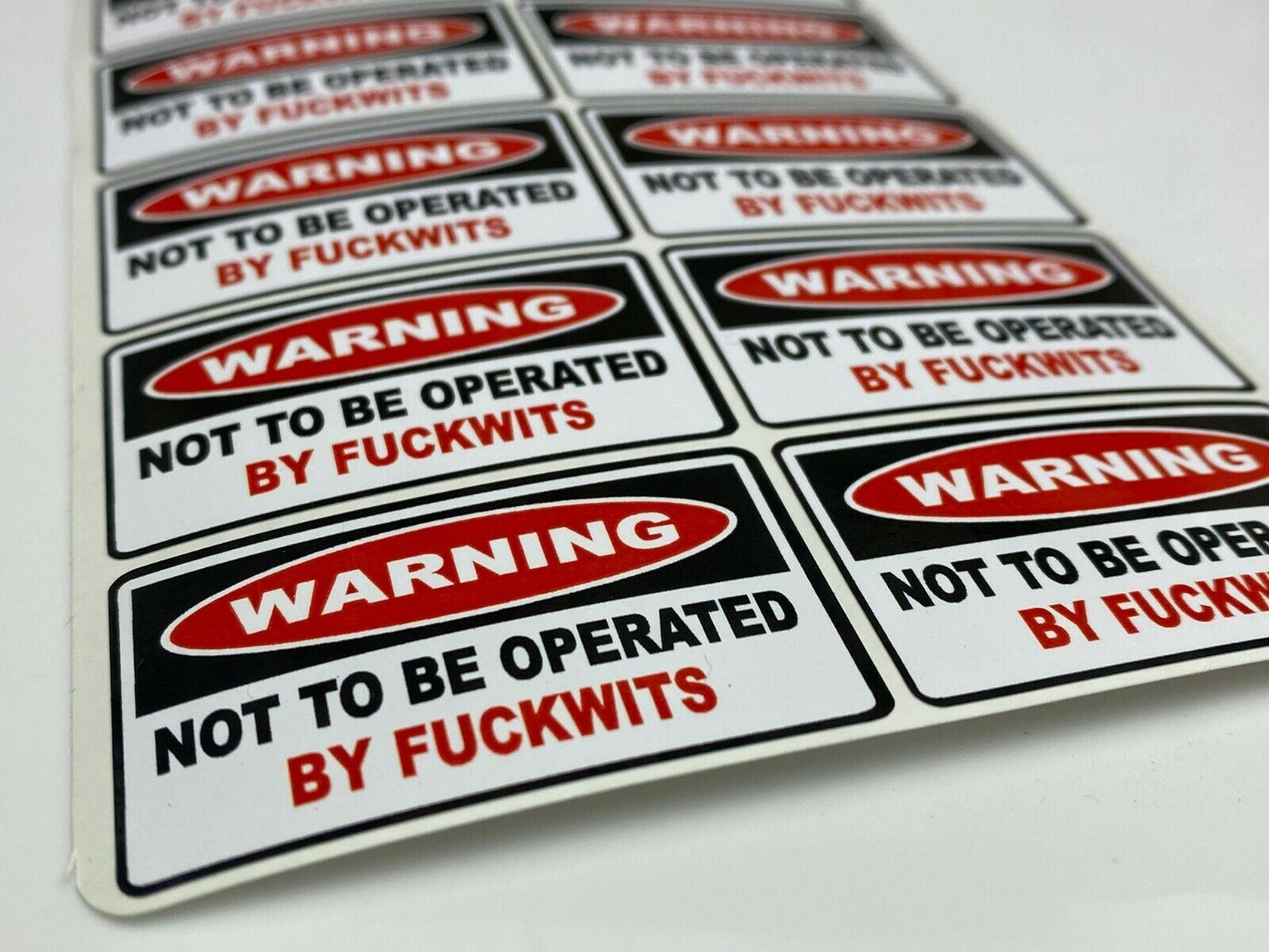 14 x  Funny Tool Stickers Car Novelty Ute boat 4x4 Sticker Warning Not to Be Operated Fwits