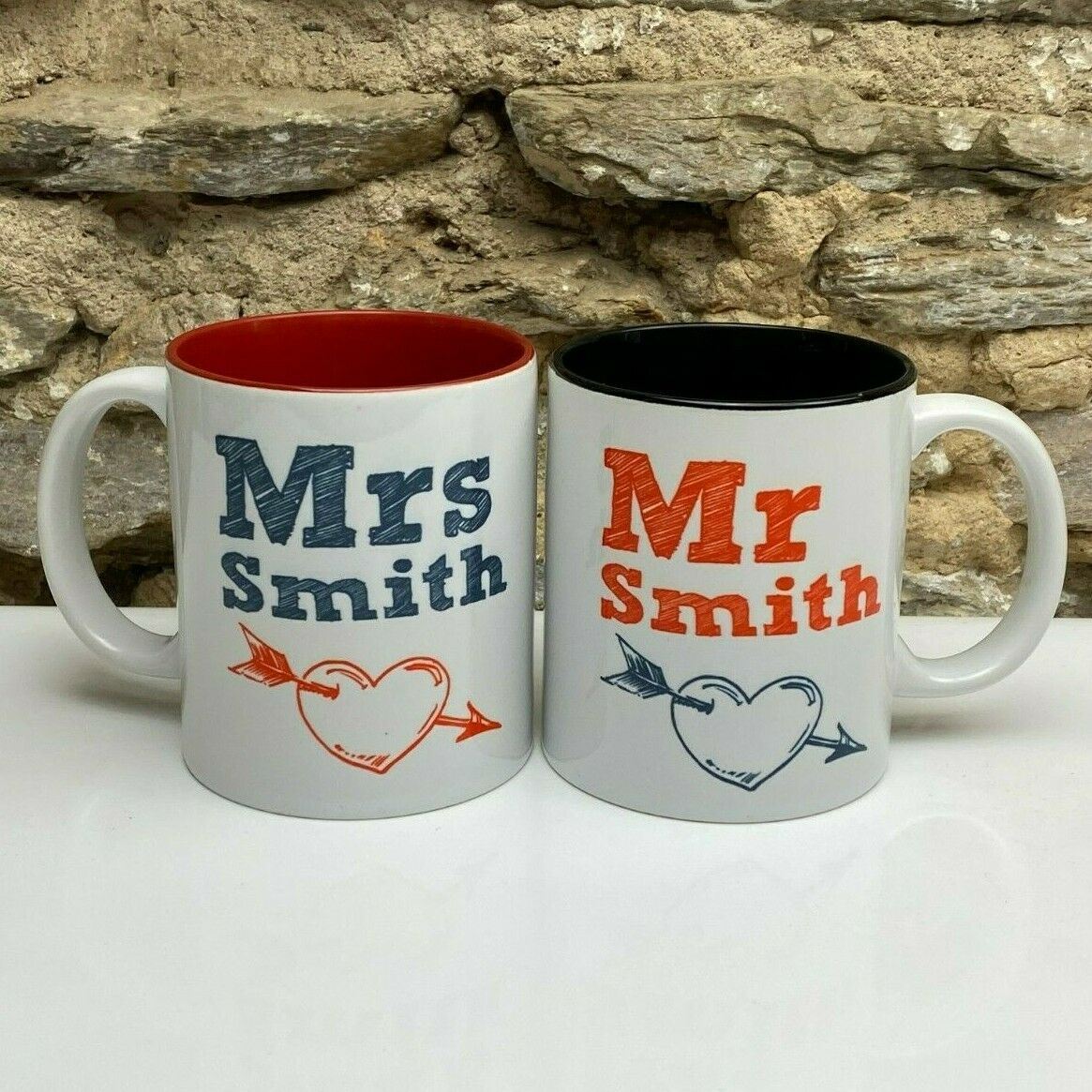 Personalised Wedding Mr & Mrs Mug - Any Surname Anniversary Mugs and Gift Boxed