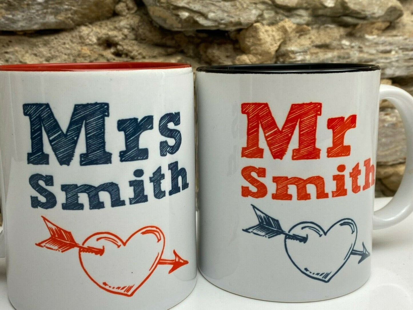 Personalised Wedding Mr & Mrs Mug - Any Surname Anniversary Mugs and Gift Boxed