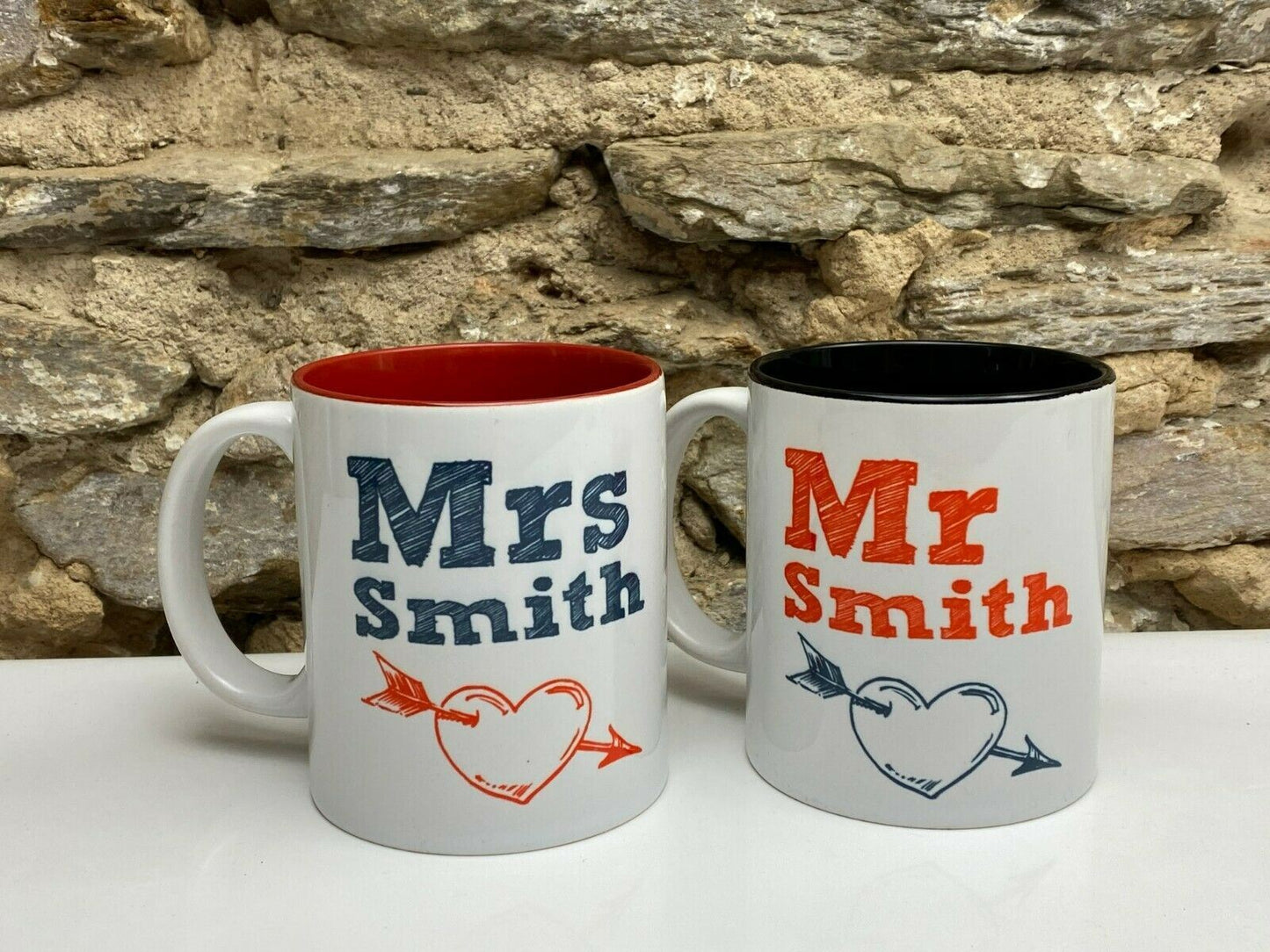 Personalised Wedding Mr & Mrs Mug - Any Surname Anniversary Mugs and Gift Boxed