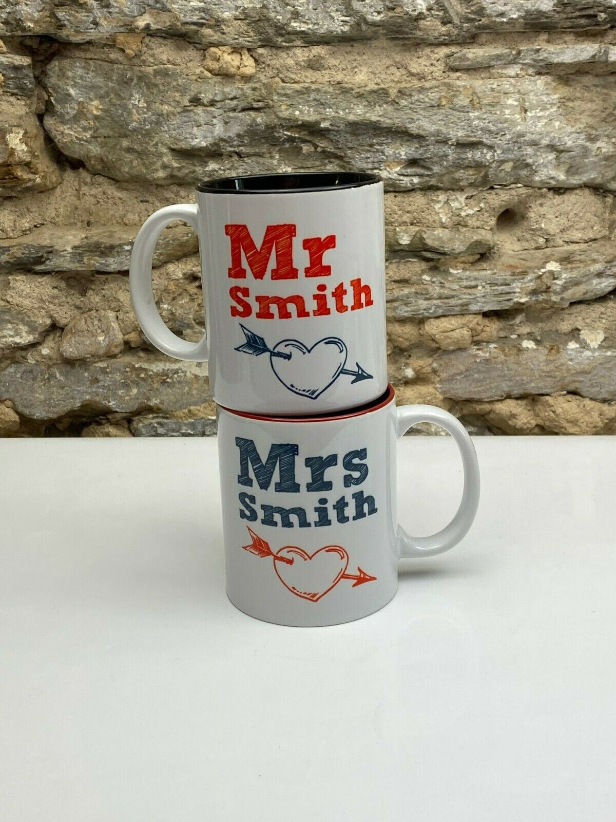 Personalised Wedding Mr & Mrs Mug - Any Surname Anniversary Mugs and Gift Boxed