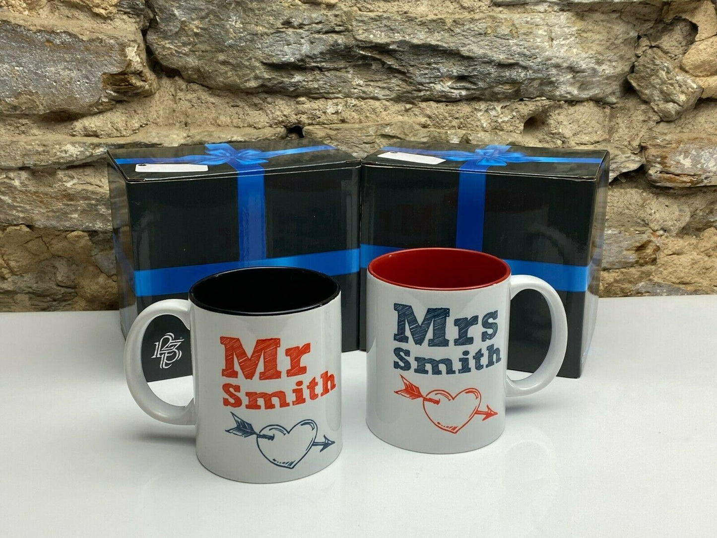 Personalised Wedding Mr & Mrs Mug - Any Surname Anniversary Mugs and Gift Boxed