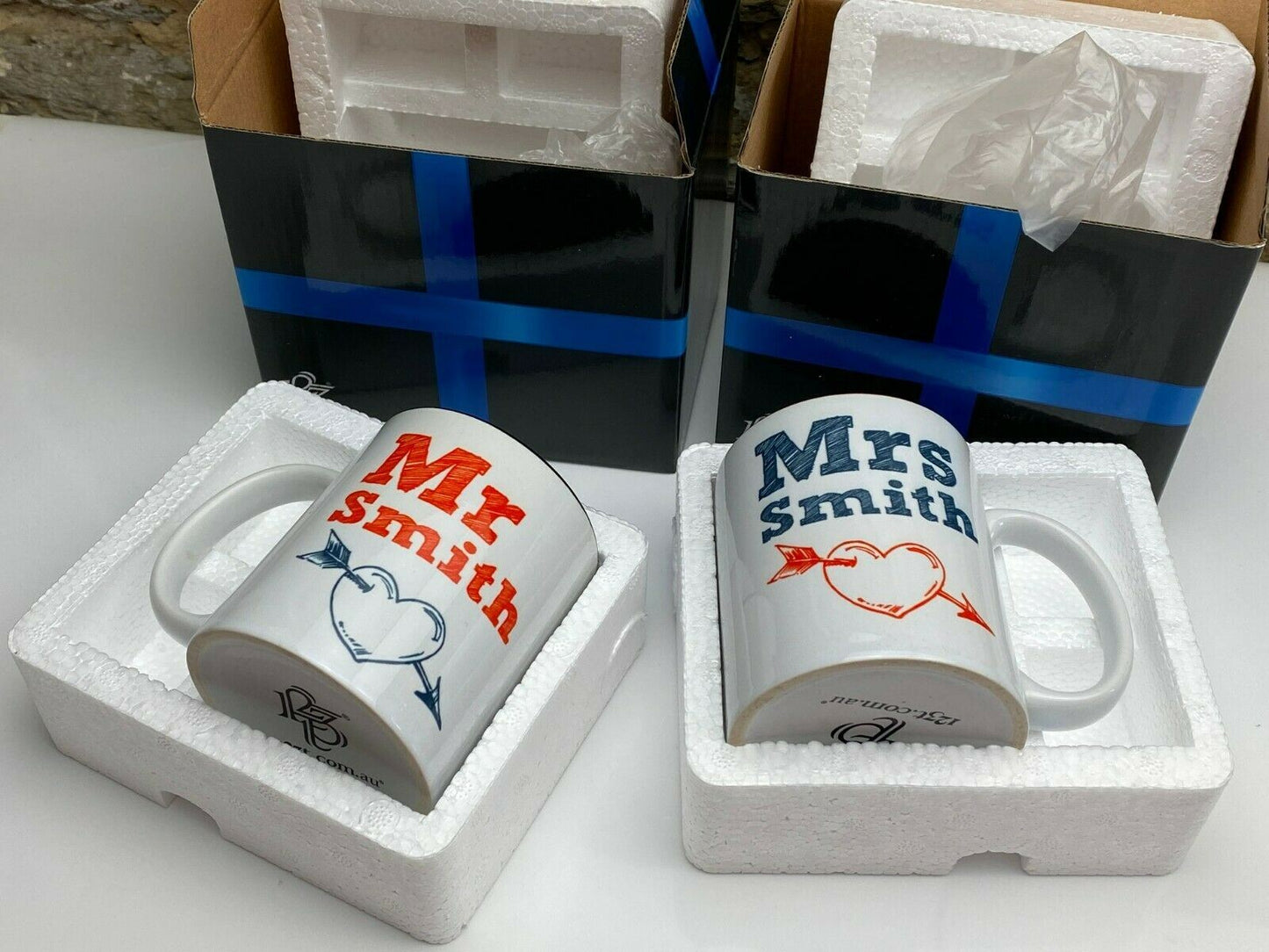 Personalised Wedding Mr & Mrs Mug - Any Surname Anniversary Mugs and Gift Boxed