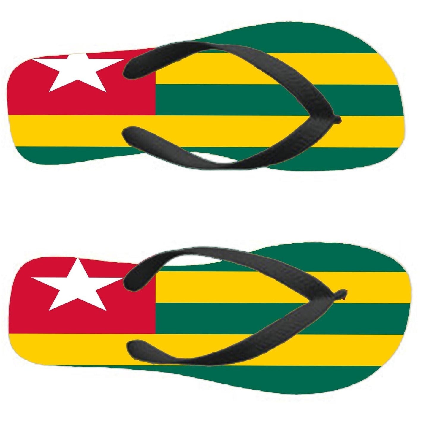 Togo Flip Flops Thongs Country Flag Nationality Supporter Flags Sandals
