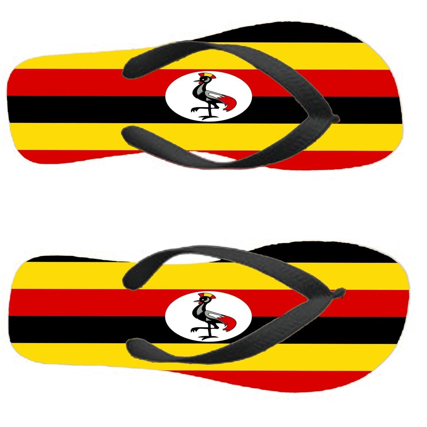 Uganda Flip Flops Thongs Country Flag Nationality Supporter Flags Sandals