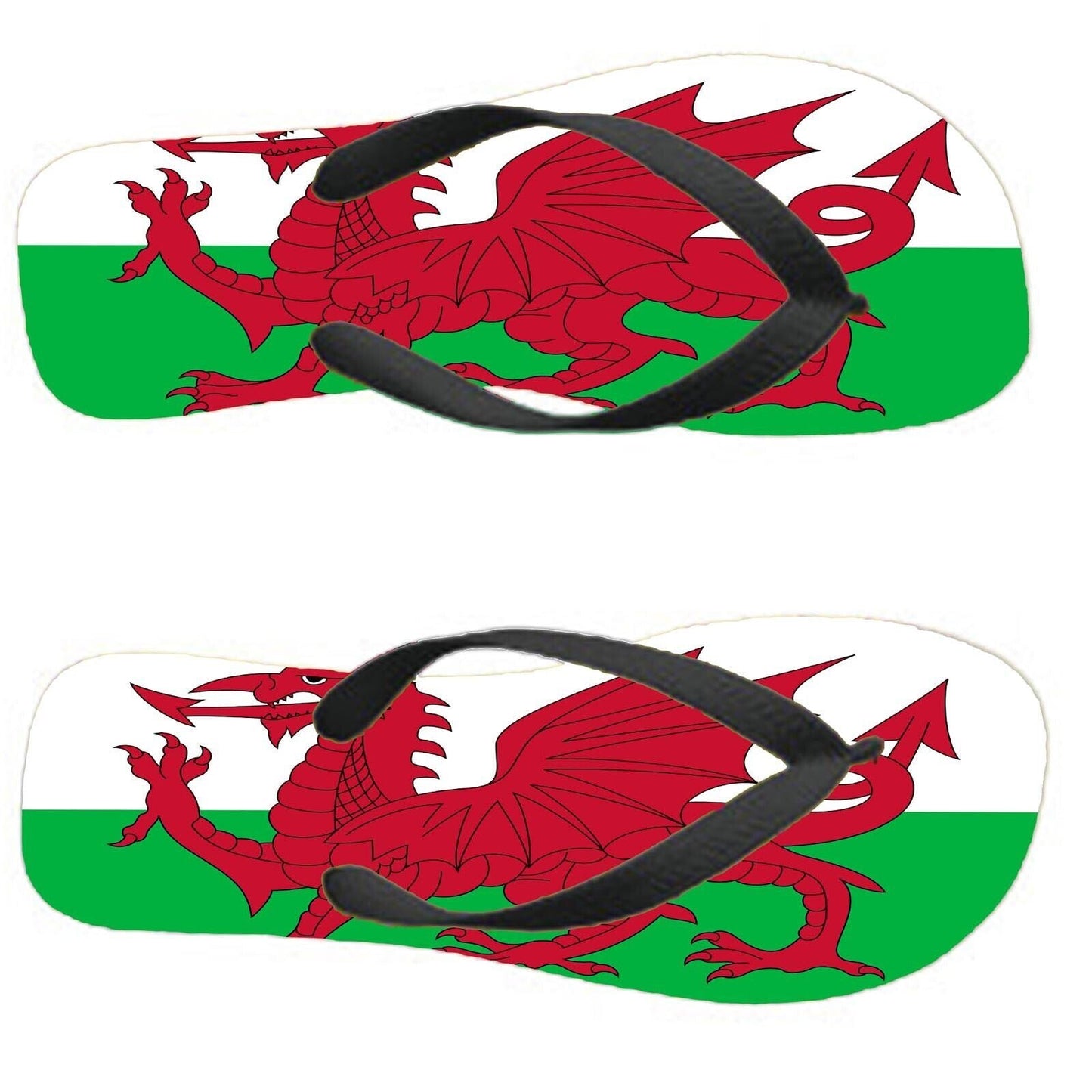 Wales Flip Flops Thongs Country Flag Nationality Supporter Flags Sandals