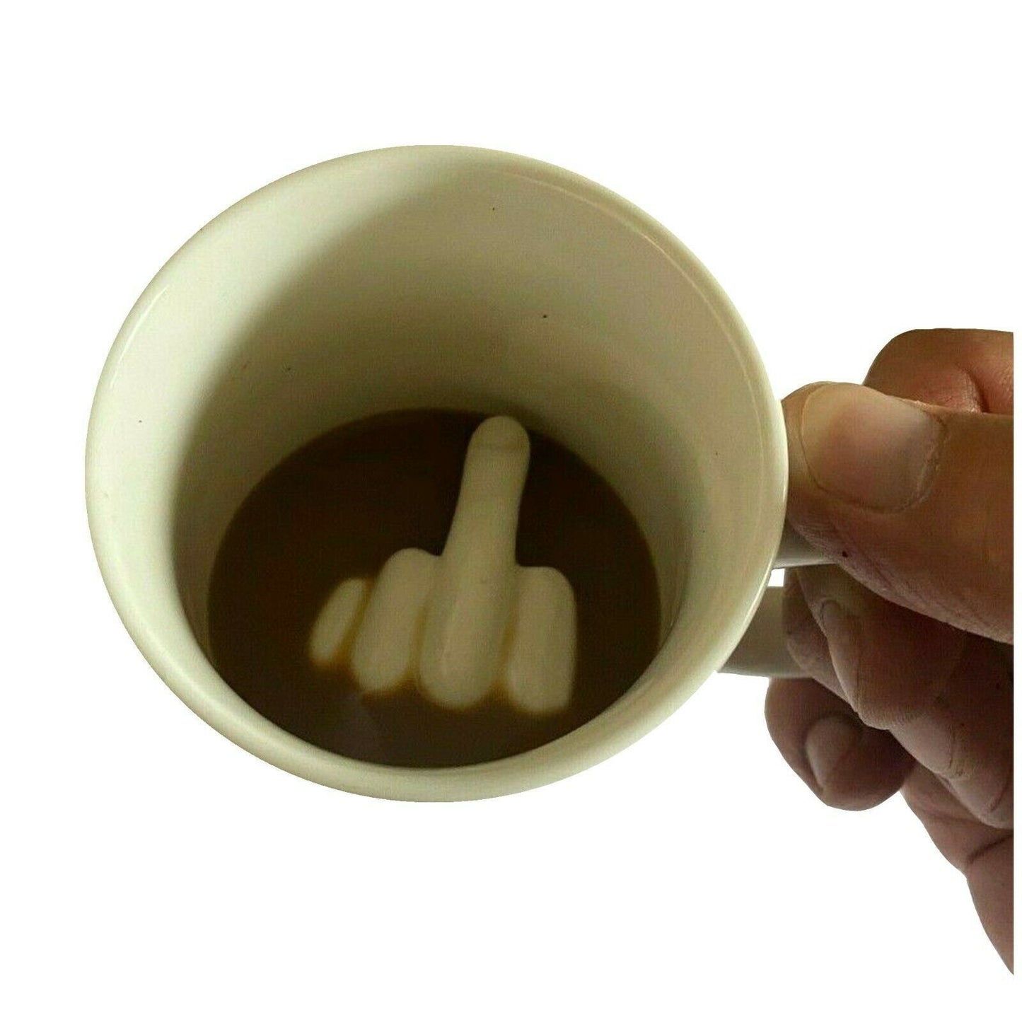 Up Yours Finger Mug Rude Novelty Coffee Cup Funny Gift Box