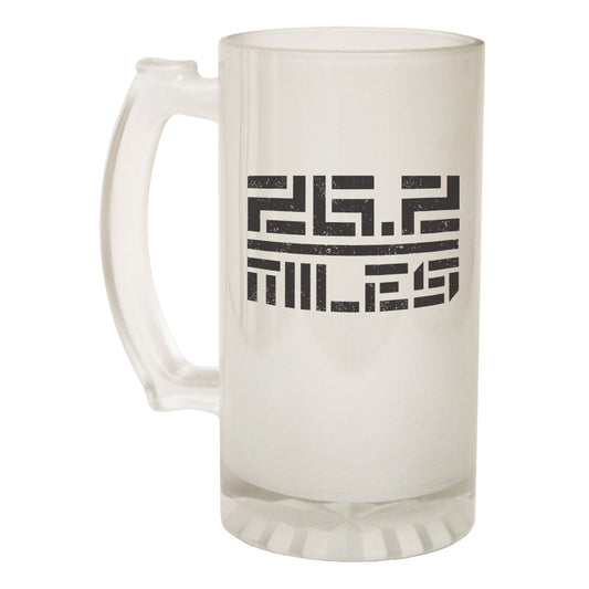 26 2 Miles Running - Novelty Funny Frosted Stein - Gift Boxed