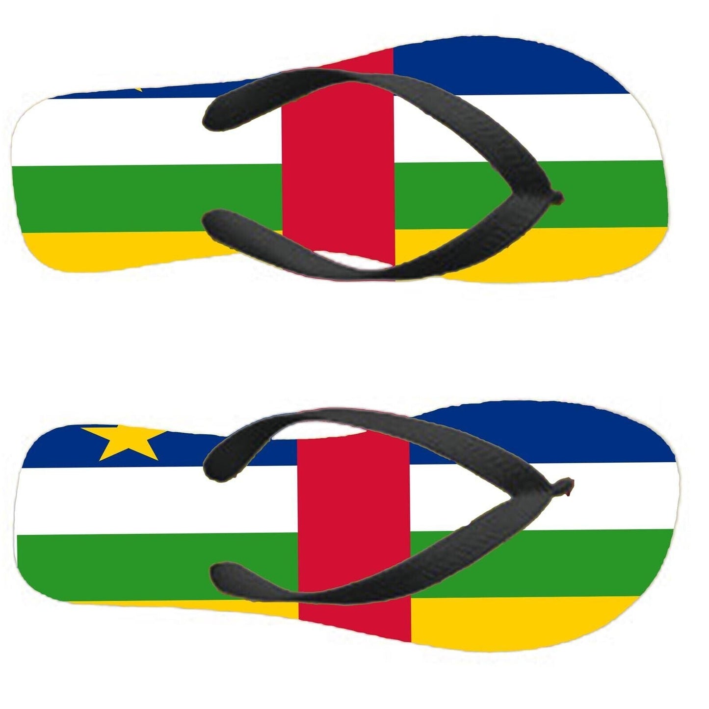 Central African Republic Flip Flops Thongs Country Flag Flags Sandals