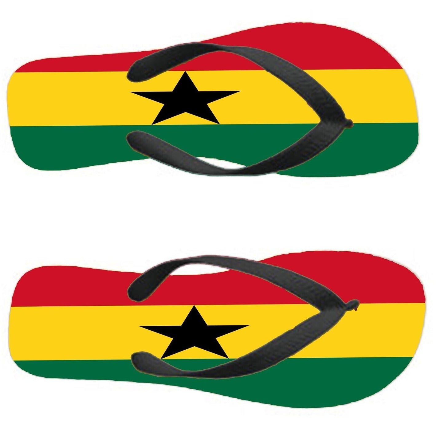 Ghana Flip Flops Thongs Country Flag Nationality Supporter Flags Sandals