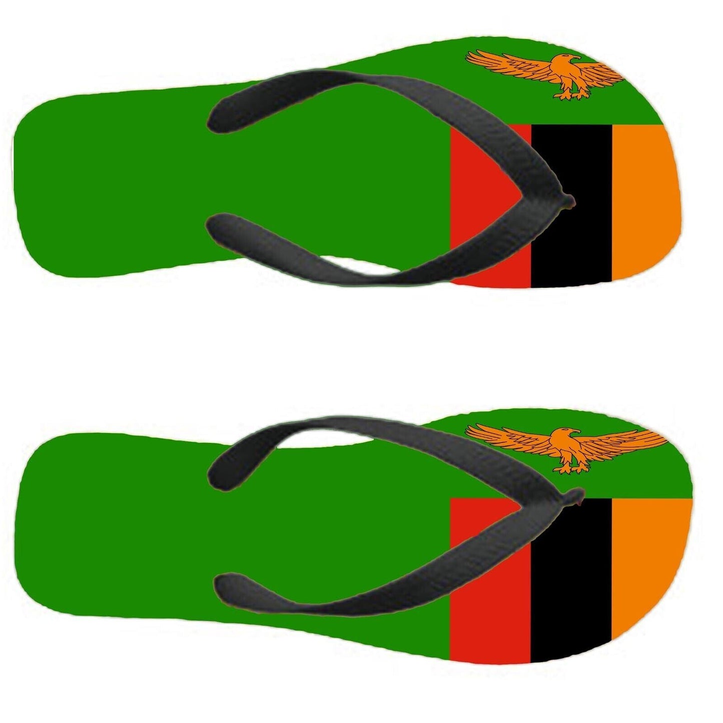 Zambia Flip Flops Thongs Country Flag Nationality Supporter Flags Sandals