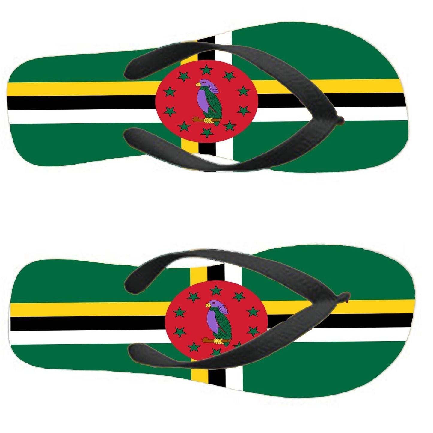 Dominica Flip Flops Thongs Country Flag Nationality Supporter Flags Sandals
