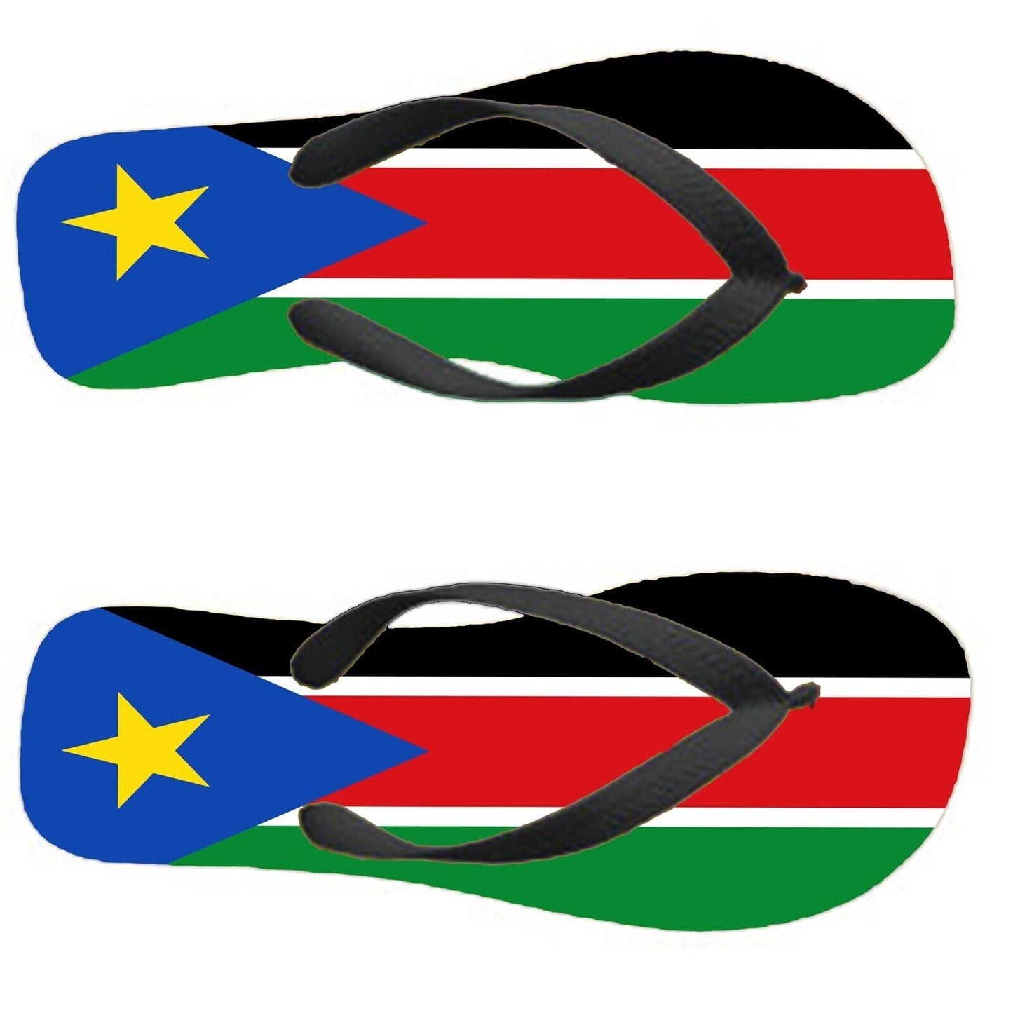 South Sudan Flip Flops Thongs Country Flag Nationality Supporter Flags Sandals