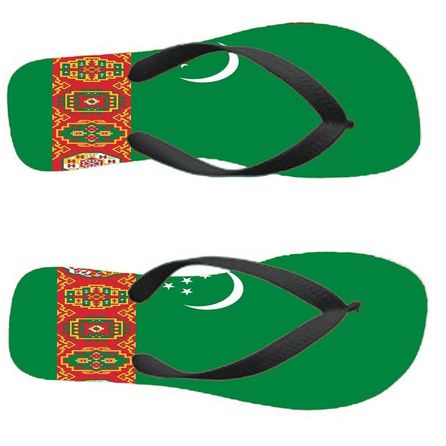 Turkmenistan Flip Flops Thongs Country Flag Nationality Supporter Flags Sandals