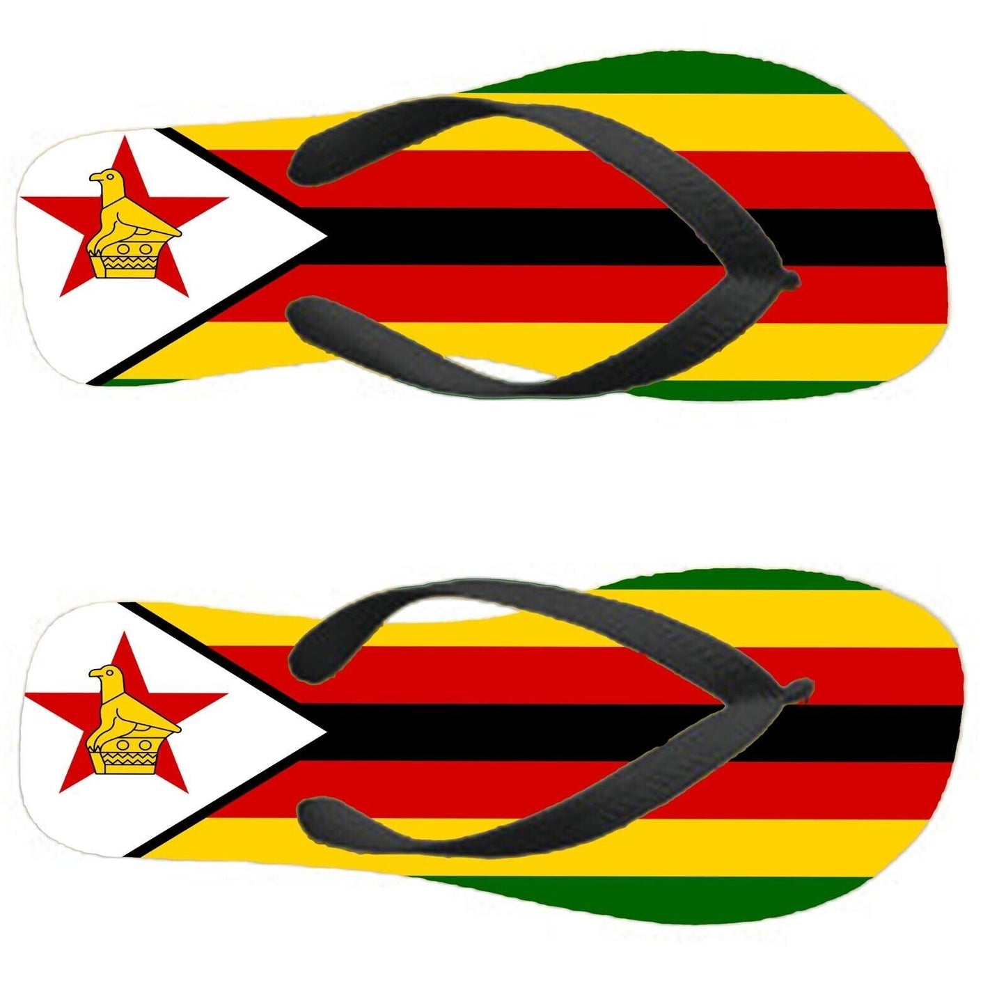 Zimbabwe Flip Flops Thongs Country Flag Nationality Supporter Flags Sandals