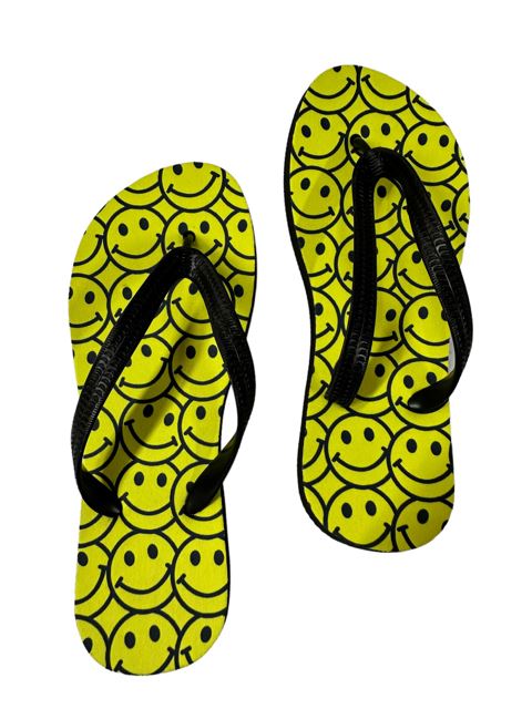 Smiley face Flip Retro Flops Funny Novelty Summer Shoes Footwear Thong Sandals