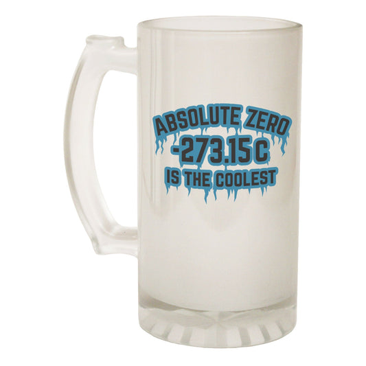 Absolute Zero Coolest Geek - Novelty Funny Frosted Stein - Gift Boxed