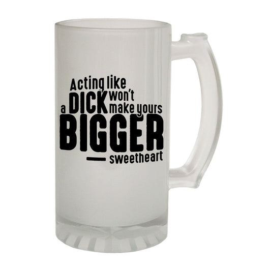 Acting Like A Dick Rude - Novelty Funny Frosted Stein - Gift Boxed