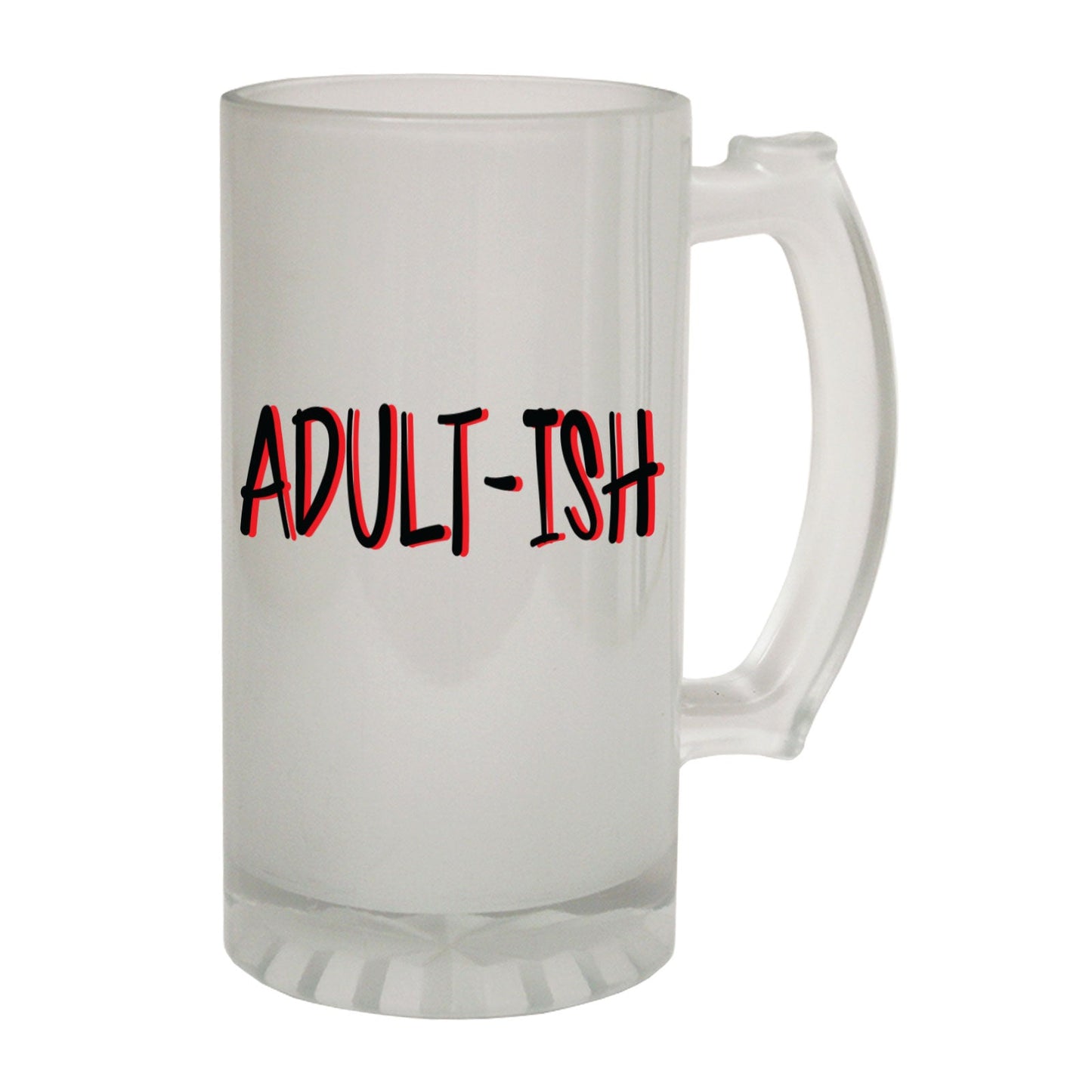 Adultish Adulting Funny - Novelty Funny Frosted Stein - Gift Boxed