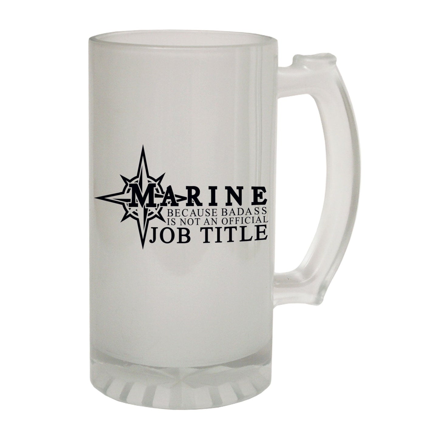 Badass Marine - Novelty Funny Frosted Stein - Gift Boxed