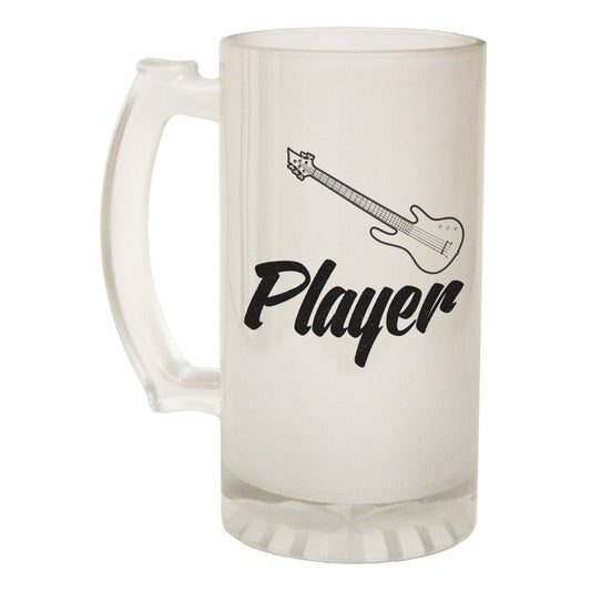 Bass Player Guitar - Novelty Funny Frosted Stein - Gift Boxed