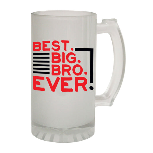 Best Big Bro Ever Family - Novelty Funny Frosted Stein - Gift Boxed