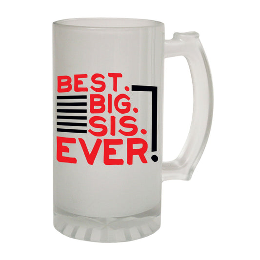 Best Big Sis Ever Family - Novelty Funny Frosted Stein - Gift Boxed