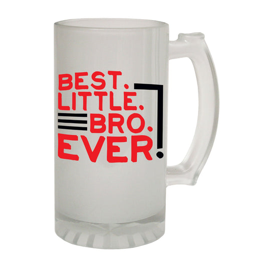 Best Little Bro Ever - Novelty Funny Frosted Stein - Gift Boxed
