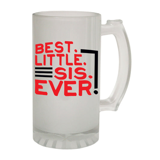 Best Little Sis Ever - Novelty Funny Frosted Stein - Gift Boxed