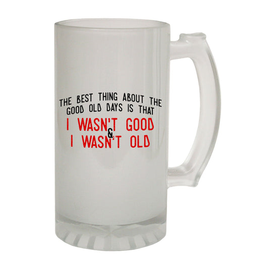 Best Thing Good And Old - Novelty Funny Frosted Stein - Gift Boxed