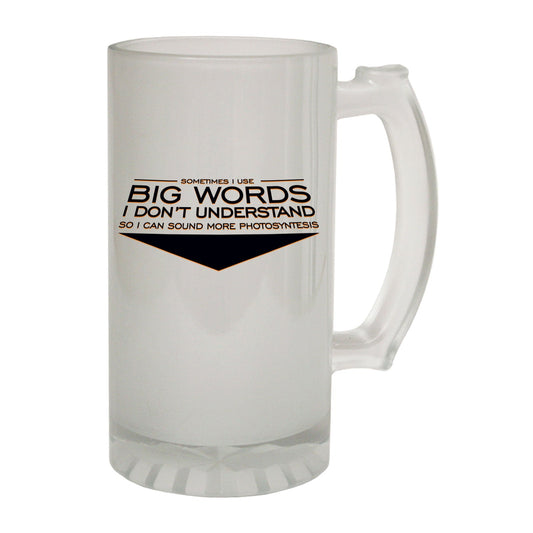 Big Words Photosynthesis - Novelty Funny Frosted Stein - Gift Boxed