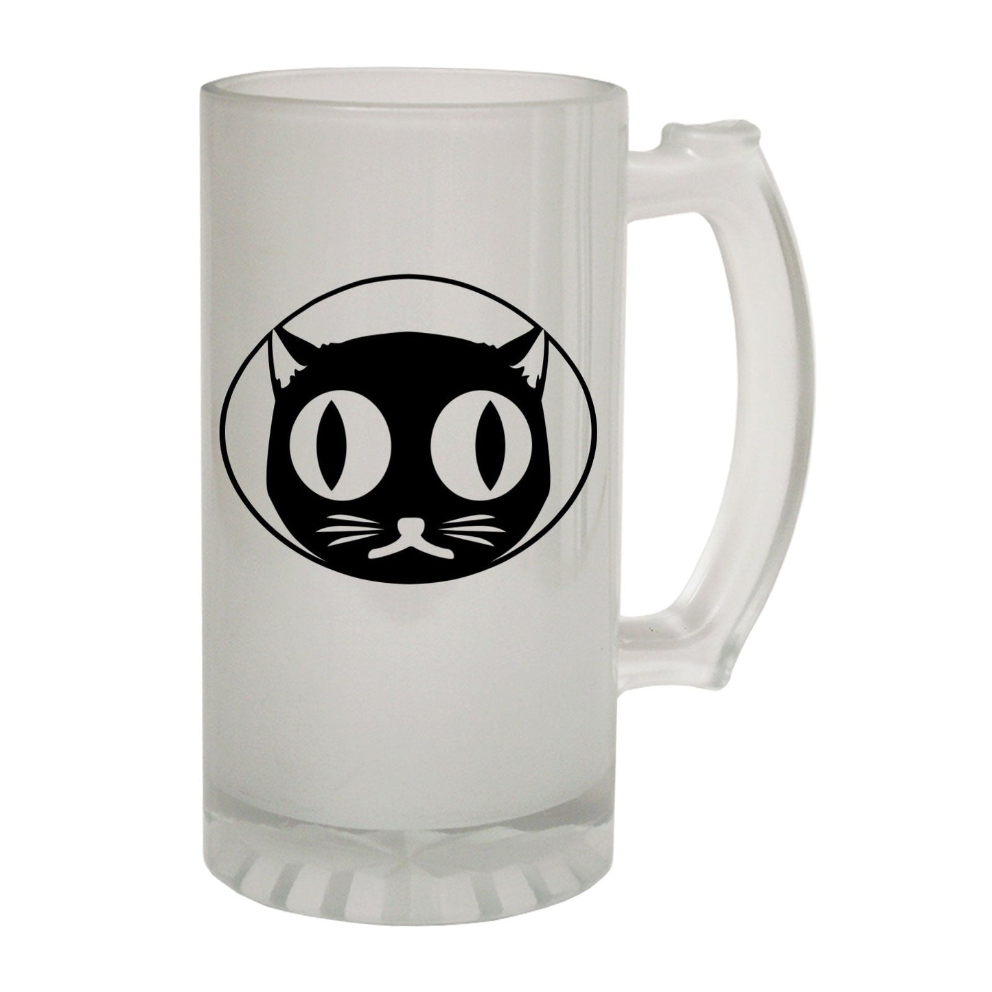 Black Cat Face Cute - Novelty Funny Frosted Stein - Gift Boxed