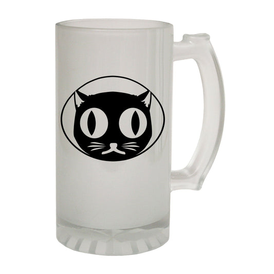 Black Cat Face Cute - Novelty Funny Frosted Stein - Gift Boxed